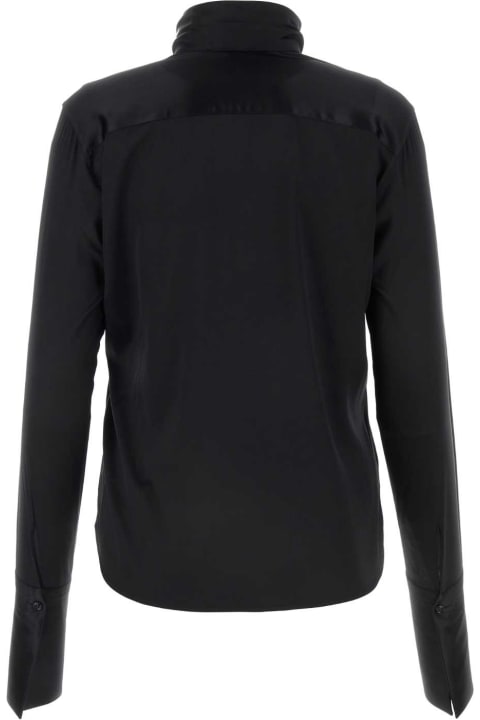 Fashion for Women Ermanno Scervino Black Stretch Satin Shirt