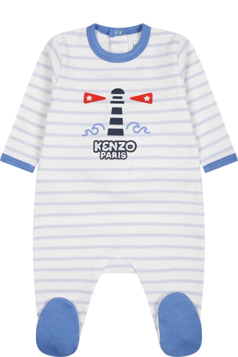 Kenzo Kids Kenzo Kids Multicolor Babygrow For Baby Boy With Print