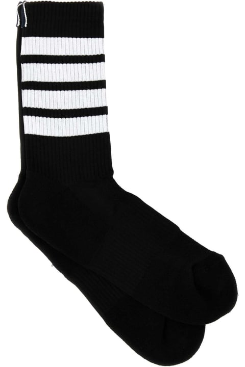 Thom Browne Underwear for Men Thom Browne Black Stretch Cotton Blend Socks