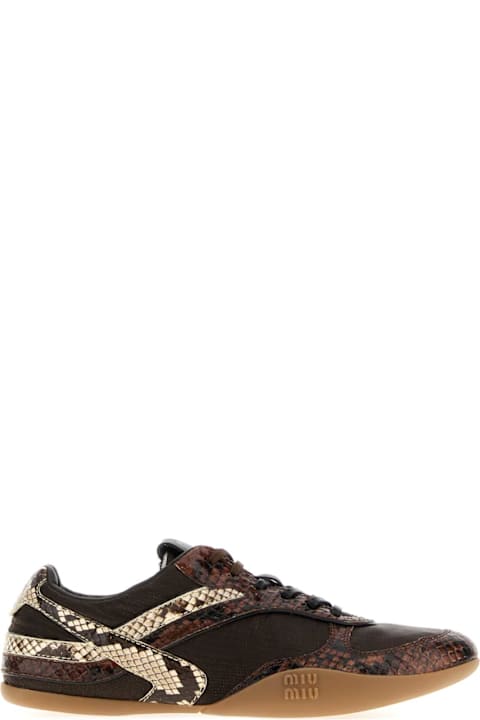 Miu Miu Multicolor Fabric And Leather Sneakers