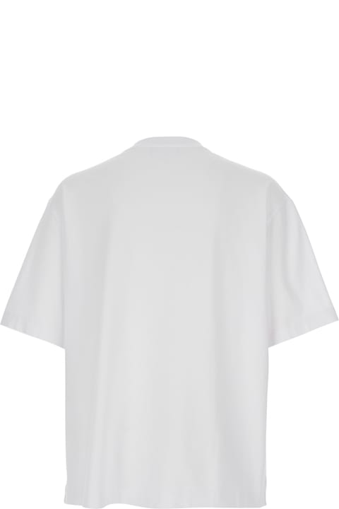 Homeware Maison Kitsuné White T-shirt With Logo Lettering Printed On The Front In Cotton Man