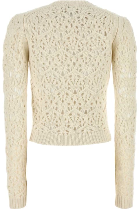 Chloé سترات صوف وبدل رياضية لـ السيدات Chloé Ivory Wool Sweater