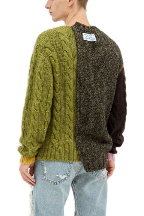 Sweaters for Men Gallery Dept. Cable-knit Asymmetric Colourblock Jumper