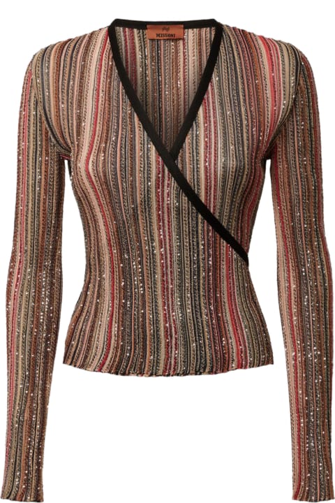 Missoni Sweaters for Women Missoni V-necker Jumper With Vertical Stripes