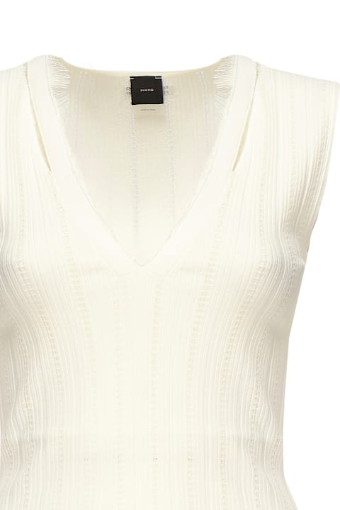 Pinko for Women Pinko Ribbed Silk And Cashmere Sleeveless Top