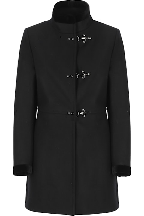 Fay for Women Fay Black Virgin Wool Blend Virginia Coat