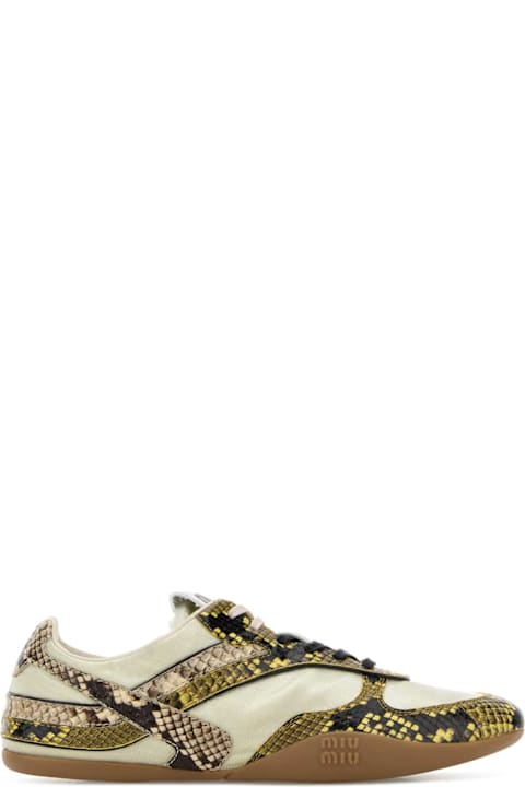 Miu Miu Multicolor Fabric And Leather Sneakers
