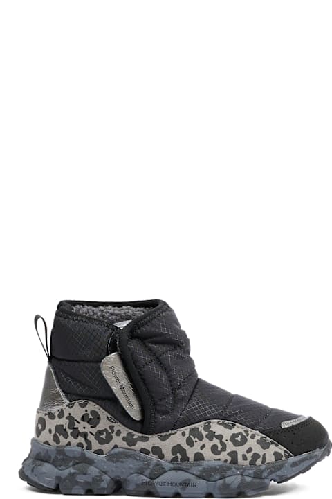 Homeware Flower Mountain Black Ankle Boots For Kids