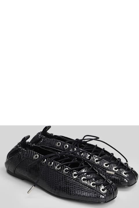 Ganni Ballet Flats In Black Polyester