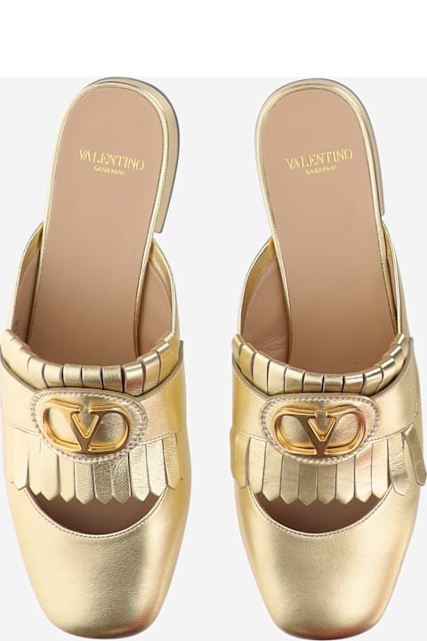 Valentino Garavani Sandals for Women Valentino Garavani Leather Vlogo Mules
