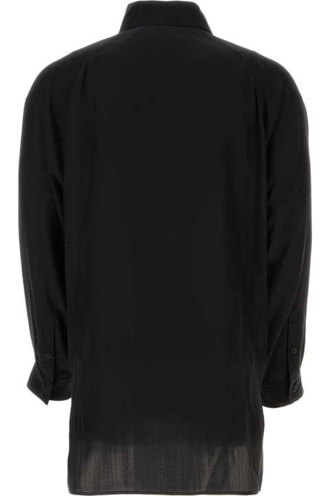 メンズ Yohji Yamamotoのシャツ Yohji Yamamoto Black Silk Shirt