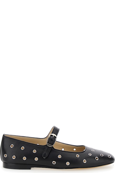 Homeware Le Monde Beryl 
mary Jane
 Black Ballerinas With Eyelets In Leather Woman