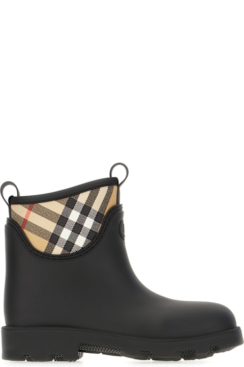 Boots Sale for Women Burberry Black Rubber Ankle Boots