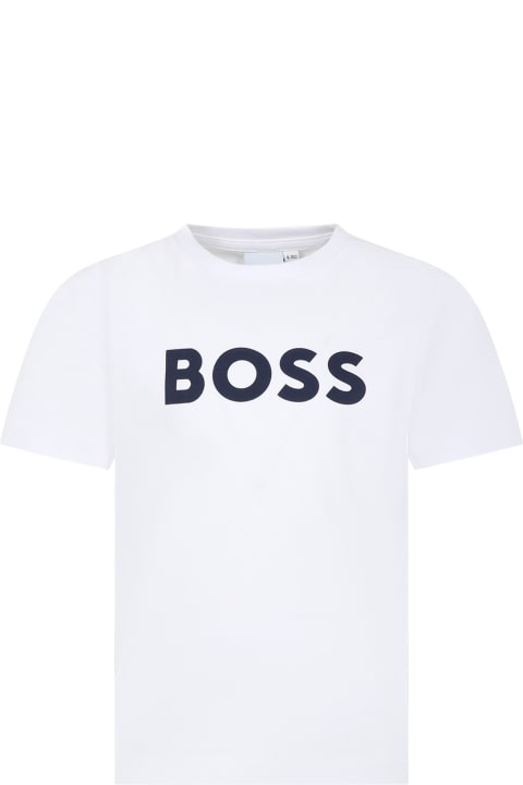 Fashion for Boys Hugo Boss White T-shirt For Boy With Logo