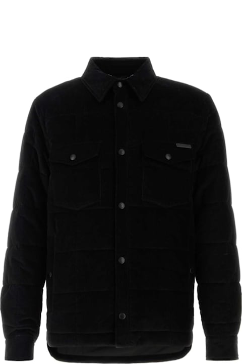 Dolce & Gabbana for Men Dolce & Gabbana Black Corduroy Padded Jacket