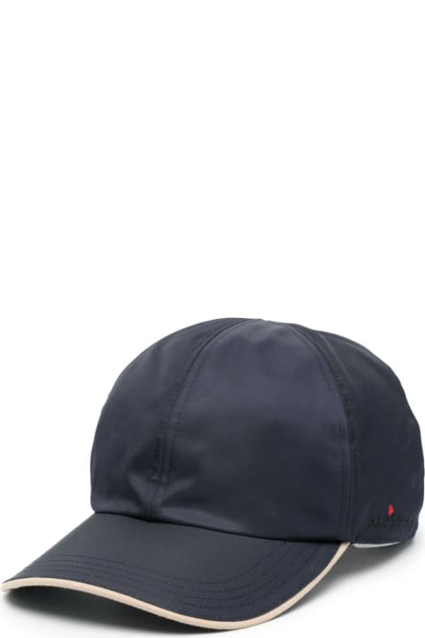 Hats for Men Kiton Night Blue Nylon Baseball Hat With Logo
