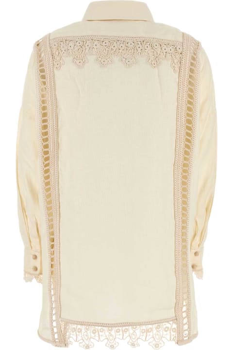 Zimmermann for Women Zimmermann Cream Linen Illuminate Shirt