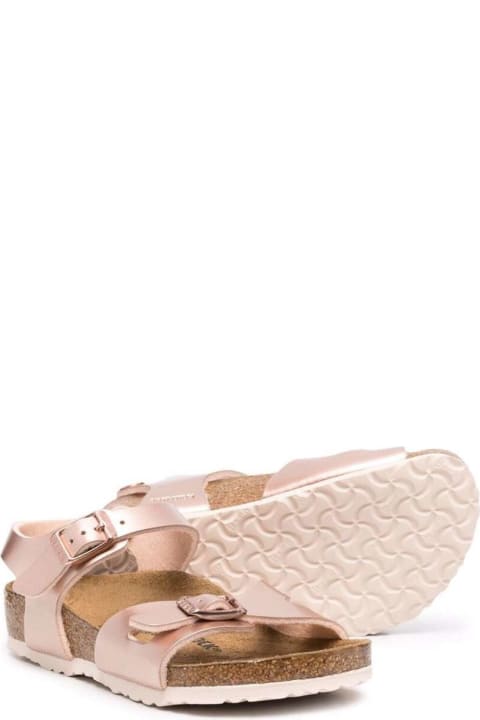 Birkenstock Kids Girl's Rio Electric  Pink Leather Sandals