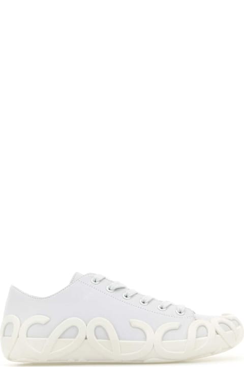 أحذية لـ السيدات Loewe White Nubuk Rise Sneakers