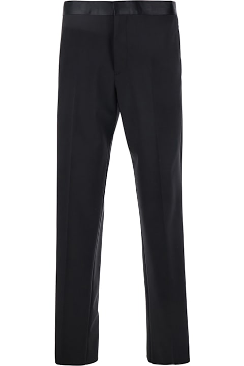 Emporio Armani لـ Men Emporio Armani Black Pants In Virgin Wool Blend Man