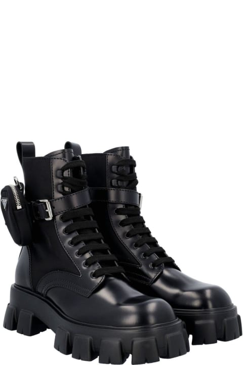 Shoes for Men Prada Monolith Combat Boots