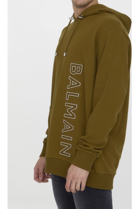 メンズ Balmainのフリース＆ラウンジウェア Balmain Reflective Logo Hoodie