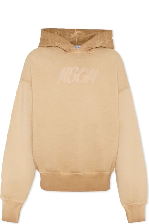 Homeware MSGM Beige Sweatshirt For Kids With Logo