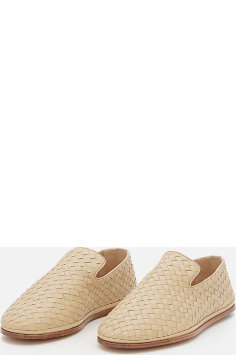 Bottega Veneta Shoes for Men Bottega Veneta Beige Nappa Leather Slip Ons