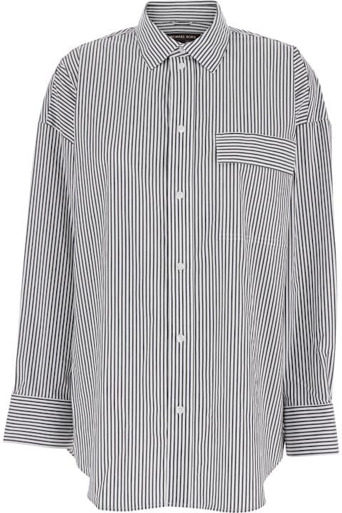 MICHAEL Michael Kors Clothing for Women MICHAEL Michael Kors Multicolor Shirt With Classic Collar And All-over Striped Motif In Cotton Stretch Woman