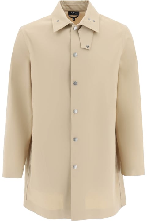 A.P.C. Coats & Jackets for Men A.P.C. Beige Thibault Cotton Raincoat