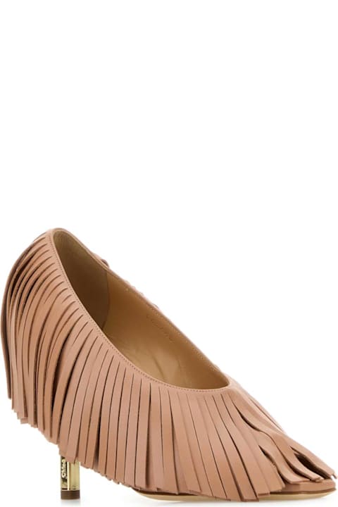 Chloé for Women Chloé Antiqued Pink Leather Mona Pumps