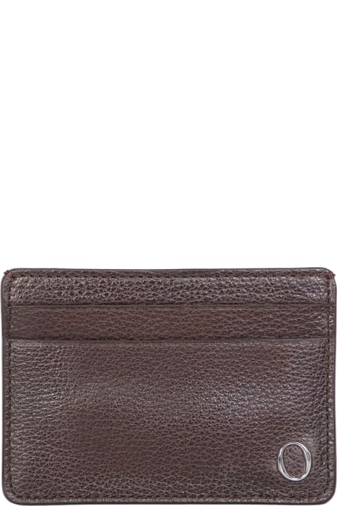 Orciani for Men Orciani Dark Brown Logo Plaque Card Holder