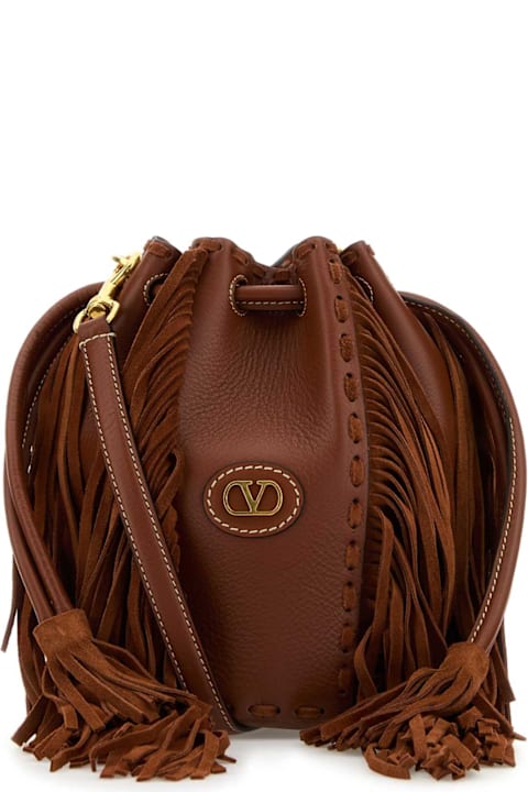 Valentino Garavani Bags for Women Valentino Garavani Caramel Leather Bucket Bag