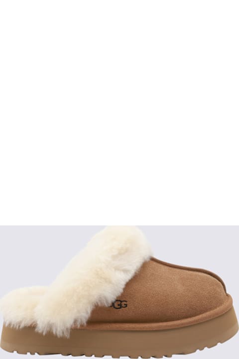 UGG Beige Suede Disquette Flats