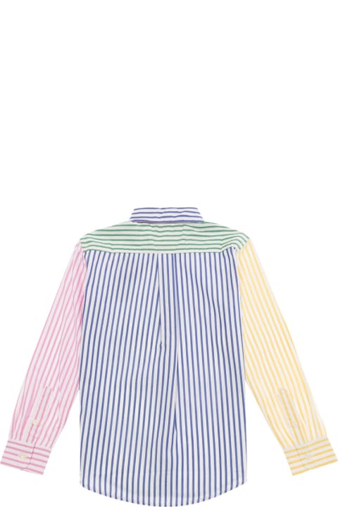 Polo Ralph Lauren for Kids Polo Ralph Lauren Multicolor Vertical Stripes Patterned Shirt In Cotton Boy