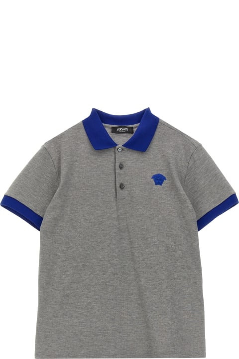 T-Shirts & Polo Shirts for Boys Versace Logo Polo Shirt