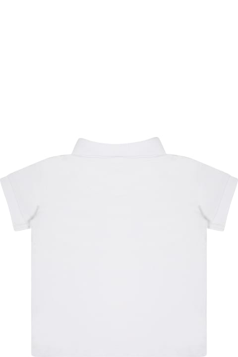 Topwear for Baby Boys Calvin Klein White Polo Shirt For Baby Boy With Logo