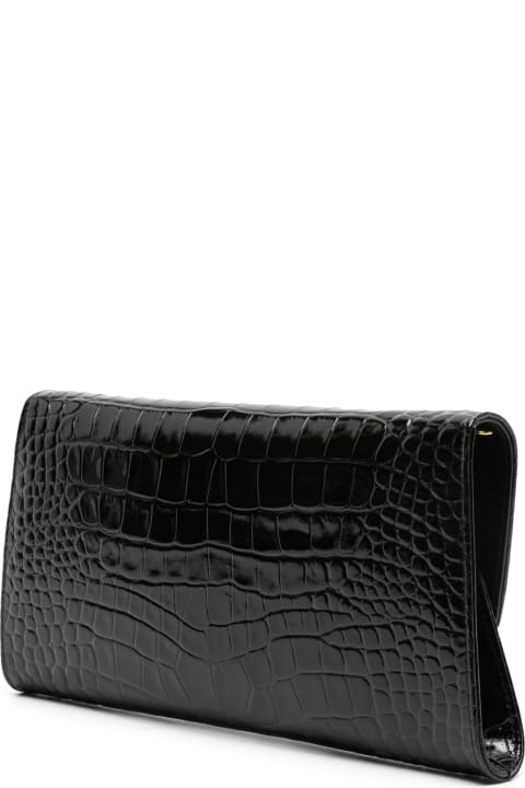 Tom Ford Shoulder Bags for Women Tom Ford Shiny Stamped Croc Clutch