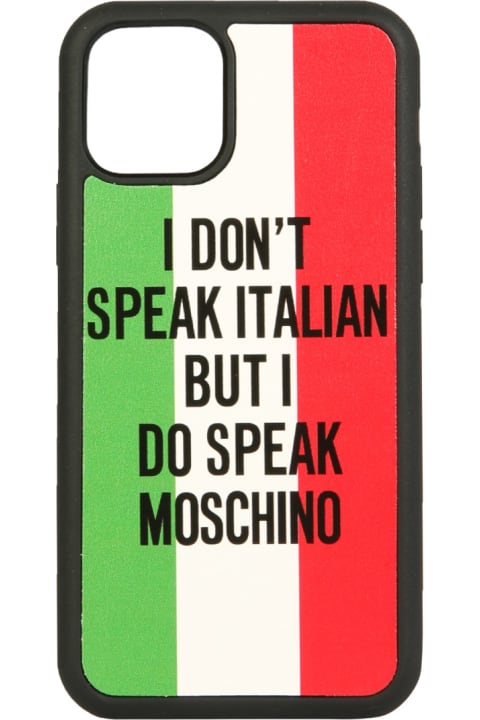 Moschino Hi-Tech Accessories for Men Moschino Iphone 11 Pro Italian Slogan Cover