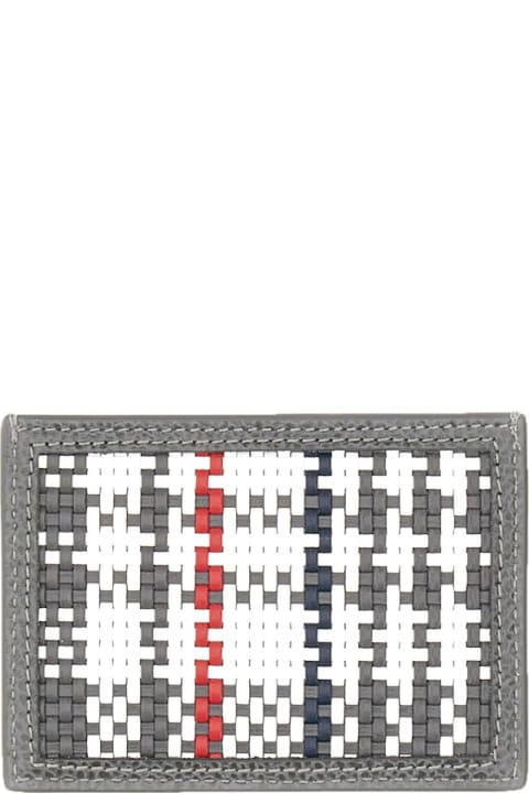 Wallets for Women Thom Browne Woven Leather Card Case