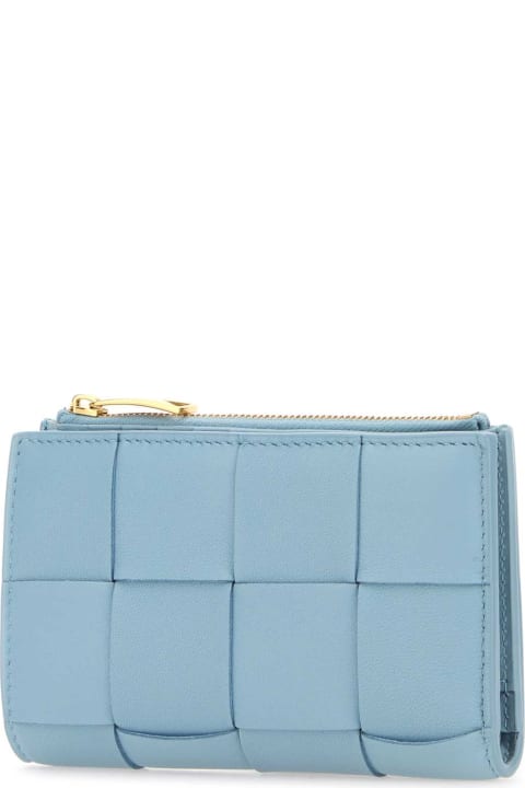 Fashion for Women Bottega Veneta Light Blue Cassette Wallet