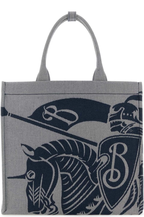 メンズ トートバッグ Burberry Embroidered Canvas Shopping Bag