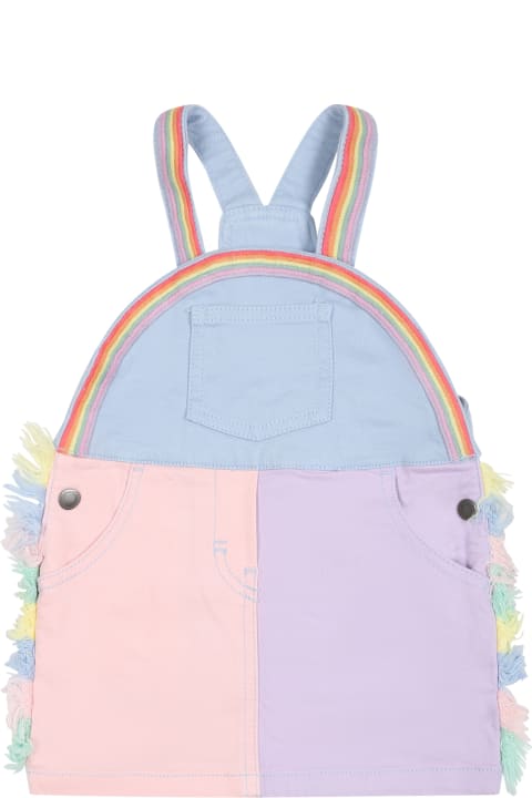 Topwear for Baby Girls Stella McCartney Kids Multicolor Dungarees For Baby Girl With Patch Logo