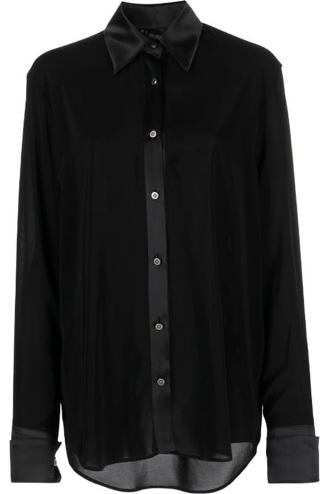 John Richmond Topwear for Women John Richmond Shirt With Contrasting Fabrics And Wide Long Sleeves. Frontalt Fastener By Buttons.