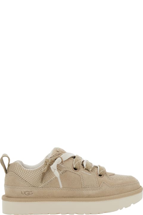UGG for Homeware UGG 'lo Lowmel' Beige Sneakers With Mesh Inserts And Logo On The Side In Suede Woman