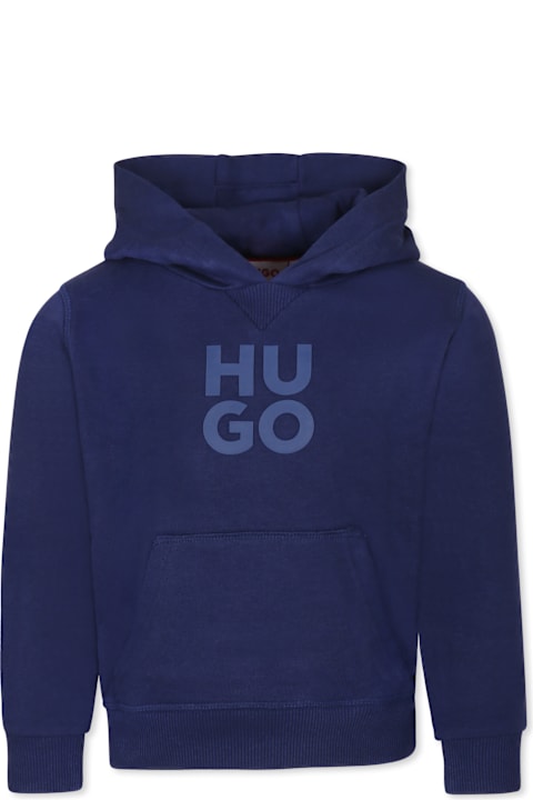 Hugo Boss Sweaters & Sweatshirts for Boys Hugo Boss Blue Sweatshirt For Boy With Logo