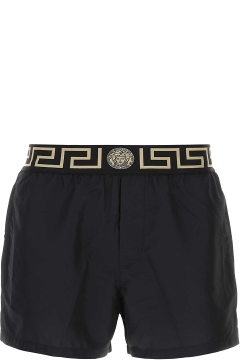 Versace for Men Versace Black Polyester Swimming Shorts
