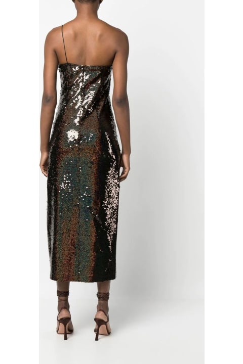 Fashion for Women NEW ARRIVALS Sequin-embellished Asymmetric Midi Dress