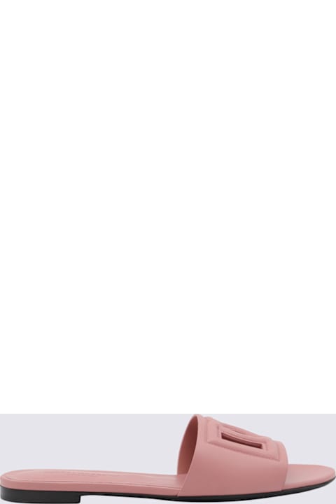 Dolce & Gabbana Pink Leather Flats