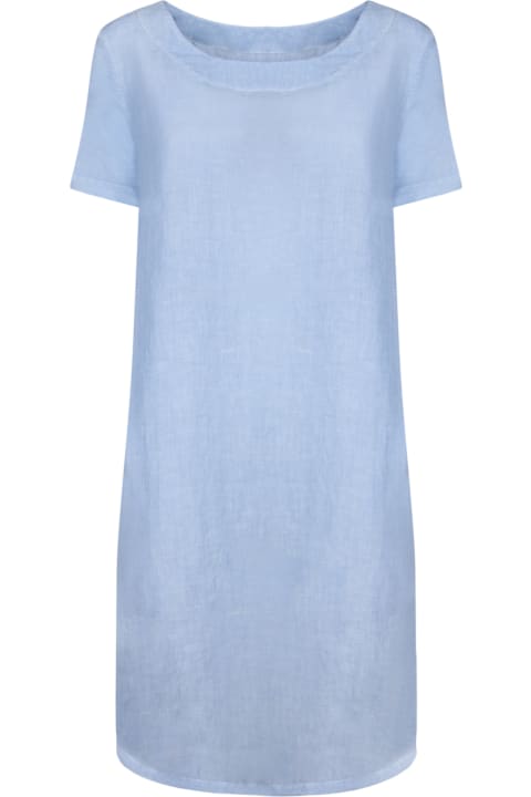 Fashion for Women 120% Lino Long Blue Linen Dress